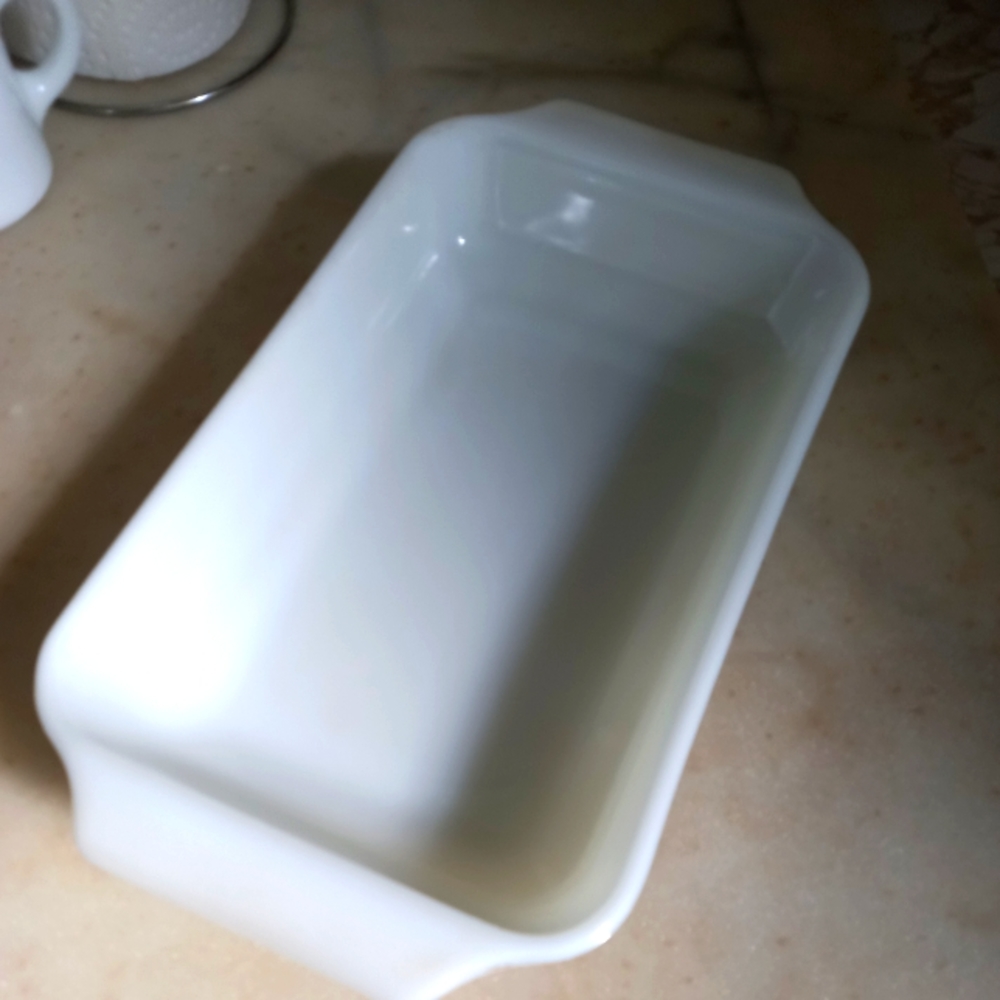 Vintage milk glass rectangular dish